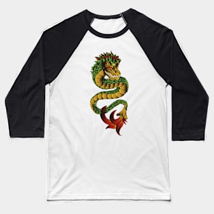 Aztec Green Dragon Baseball T-Shirt